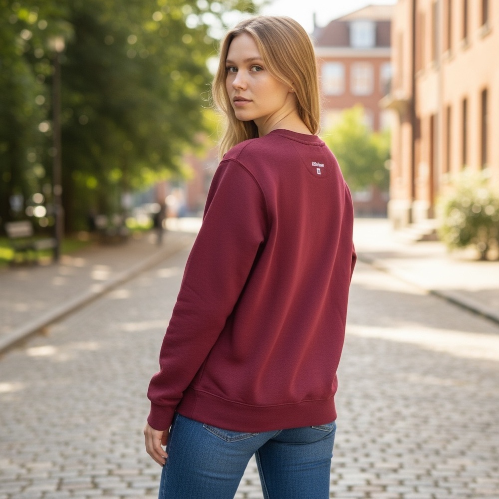 Stanley Stella Organic Cotton”London” Sweatshirt Burgundy Women’s Size Large - Picture 5 of 9